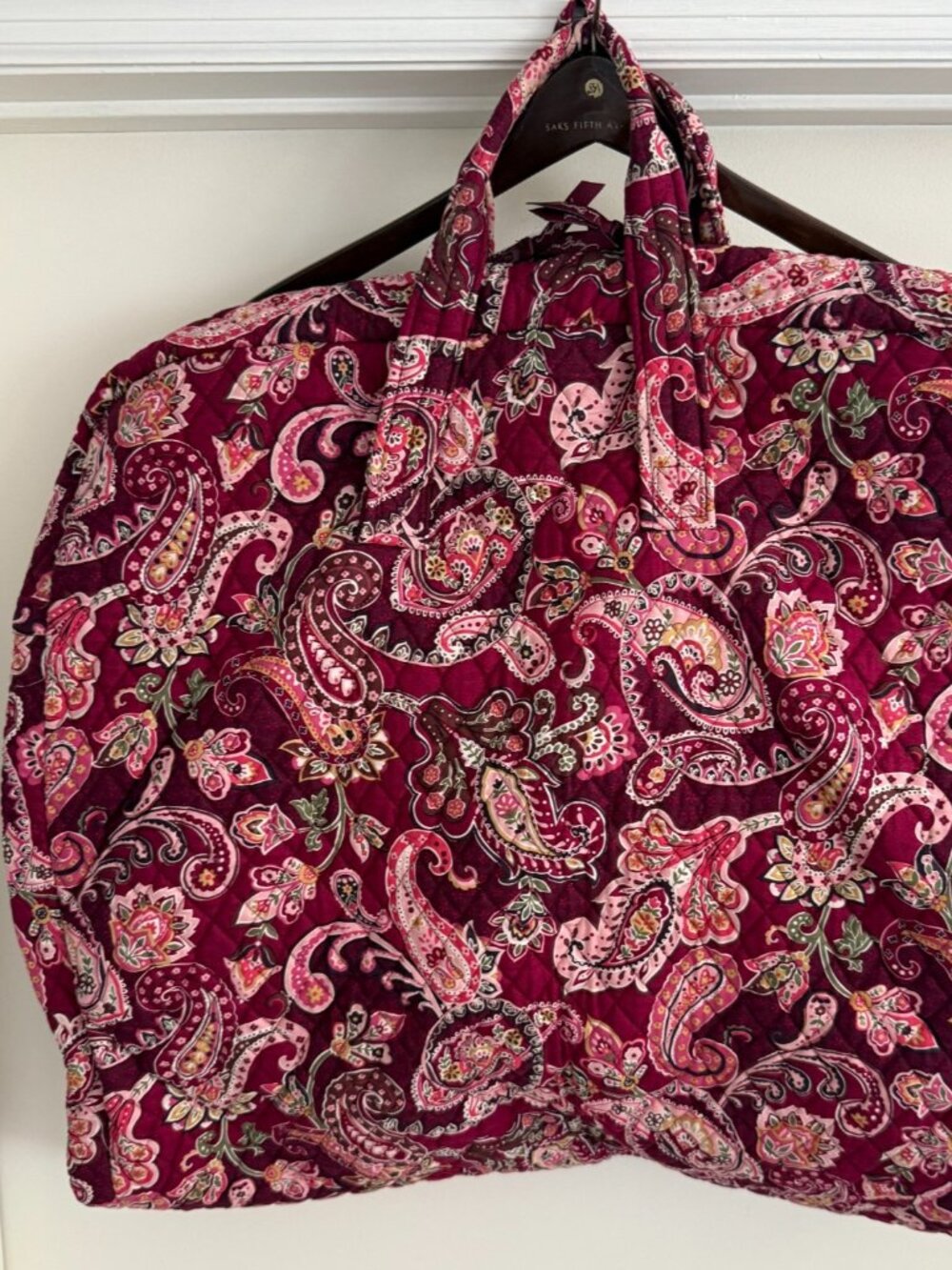 VERA BRADLEY GARMENT BAG PICCADILLY PLUM QUILTED TRAVEL LUGGAGE MADE IN USA 46"
